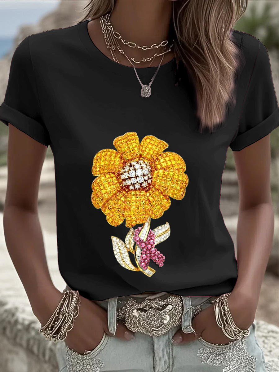 Γυναικείο μαύρο διαμάντι λουλουδάκι