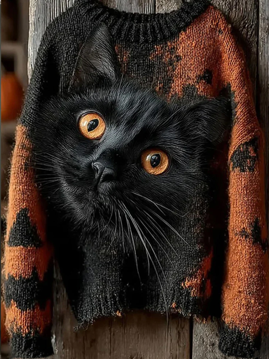 Γυναικείο Vintage ζώα εκτύπωση άνεση περιστατικό πουλόβερ άνετα