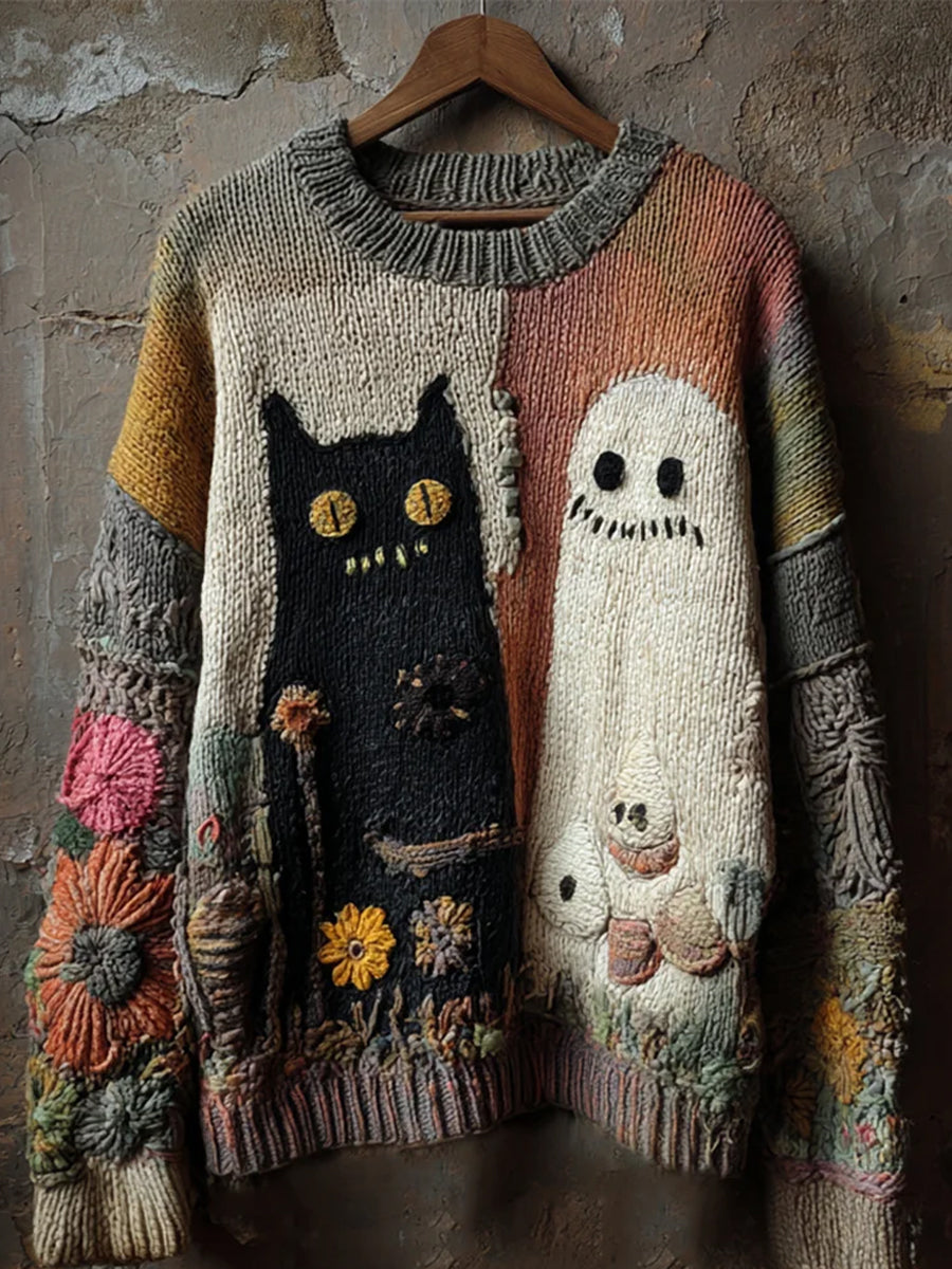 Γυναικείο Vintage ζώα εκτύπωση άνεση περιστατικό πουλόβερ άνετα