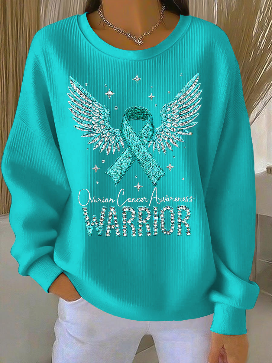 Γυναικείο καρκίνο των ωοθηκών Ευαισθητοποίηση περιστασιακό Crewneck Φούστερ