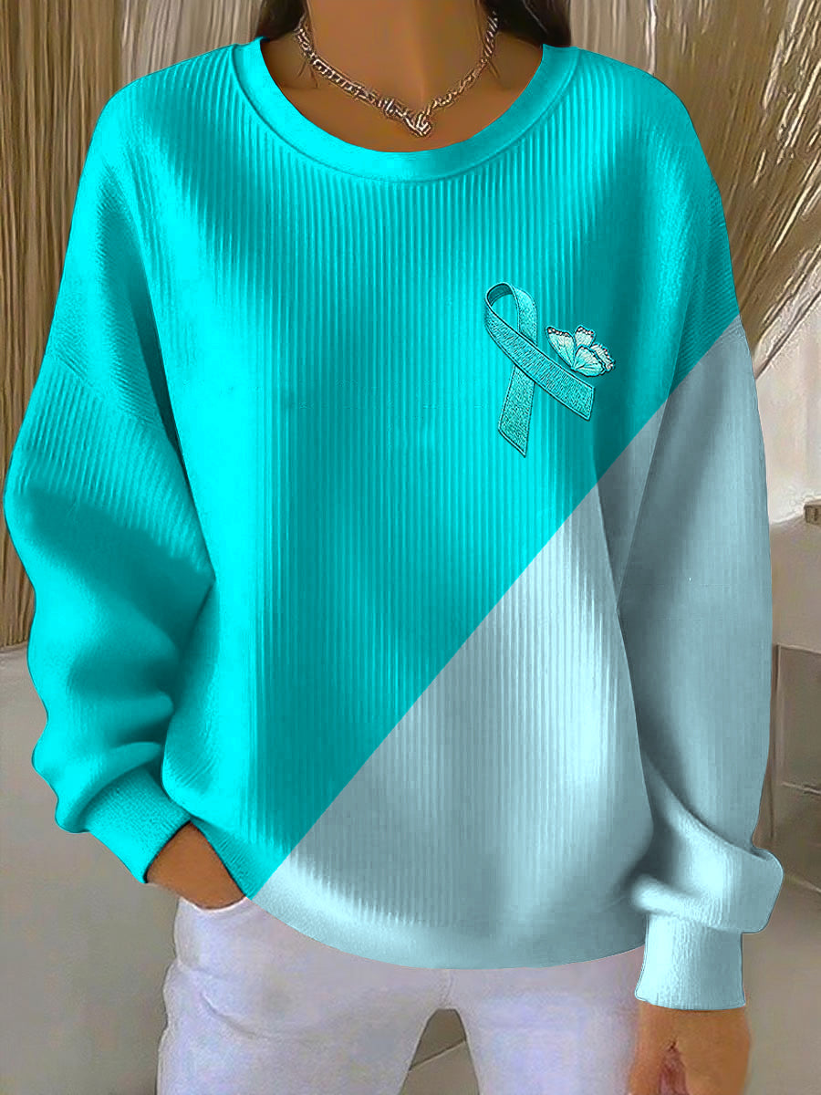 Γυναικείο καρκίνο των ωοθηκών κορδέλα περιστασιακό συρμοί πουλόβερα