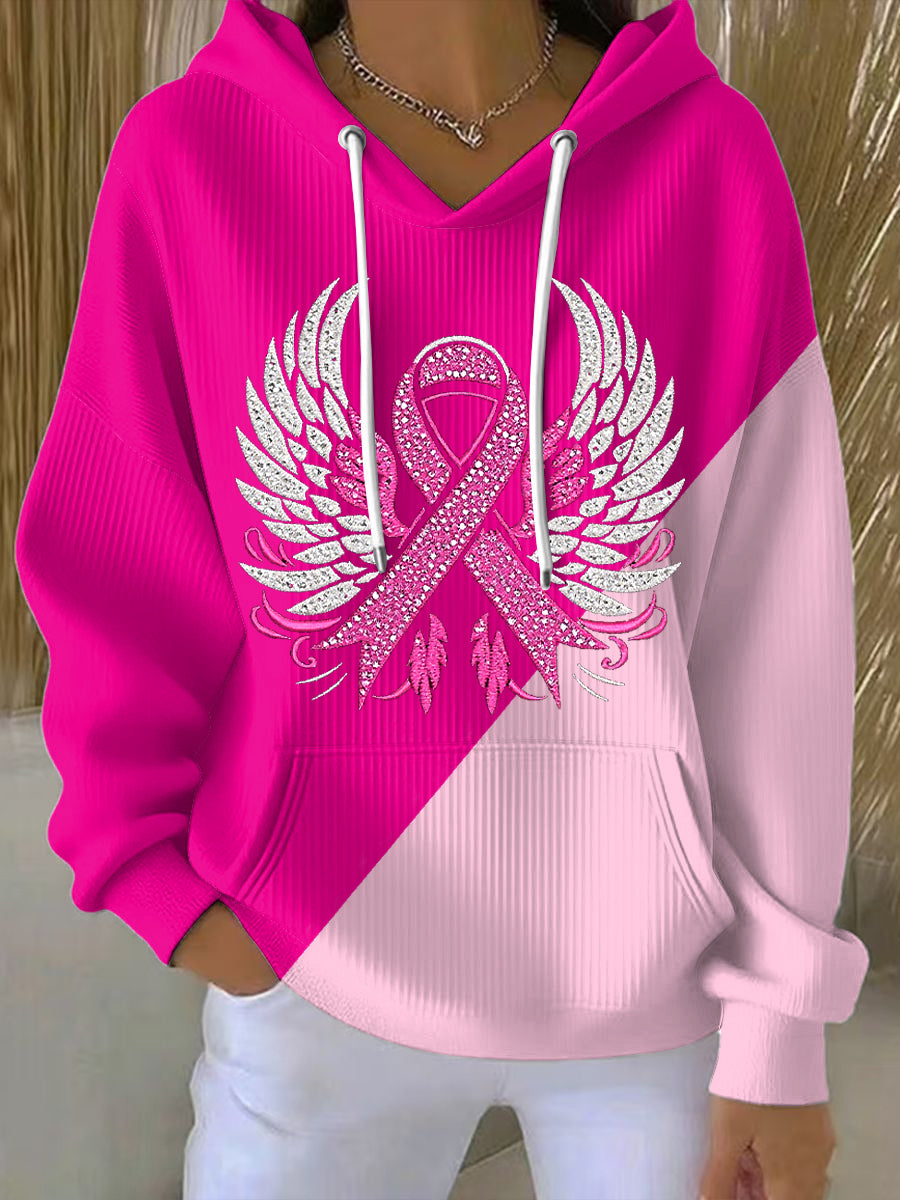 Γυναικείο Vintage ροζ φτερά κορδέλα περιστασιακή κουκούλα για γυναίκα