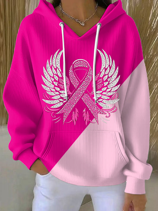 Γυναικείο Vintage ροζ φτερά κορδέλα περιστασιακή κουκούλα για γυναίκα