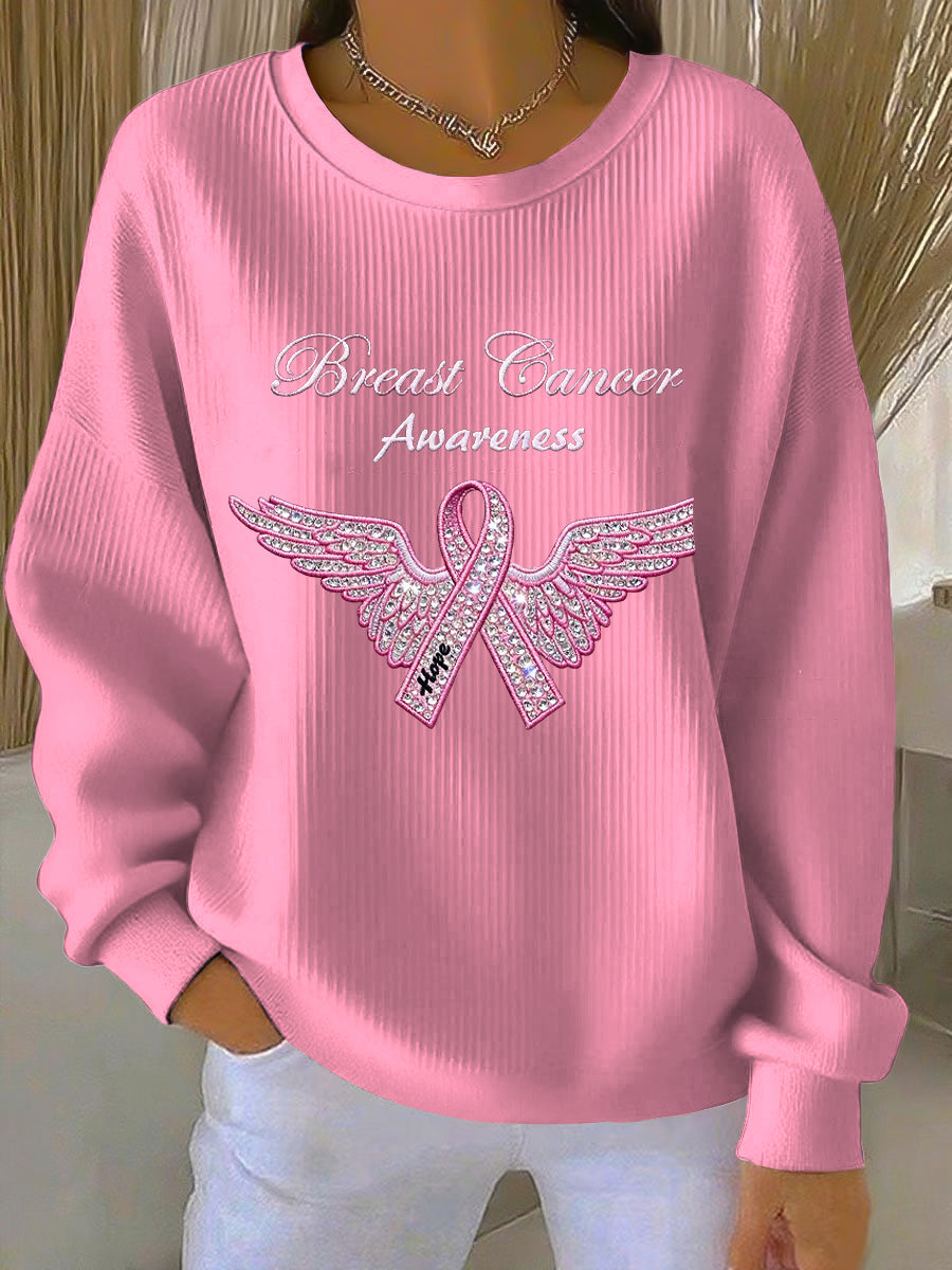Γυναικείο καρκίνο του μαστού ευαισθητοποίηση περιστασιακό Crewneck Φούστερ