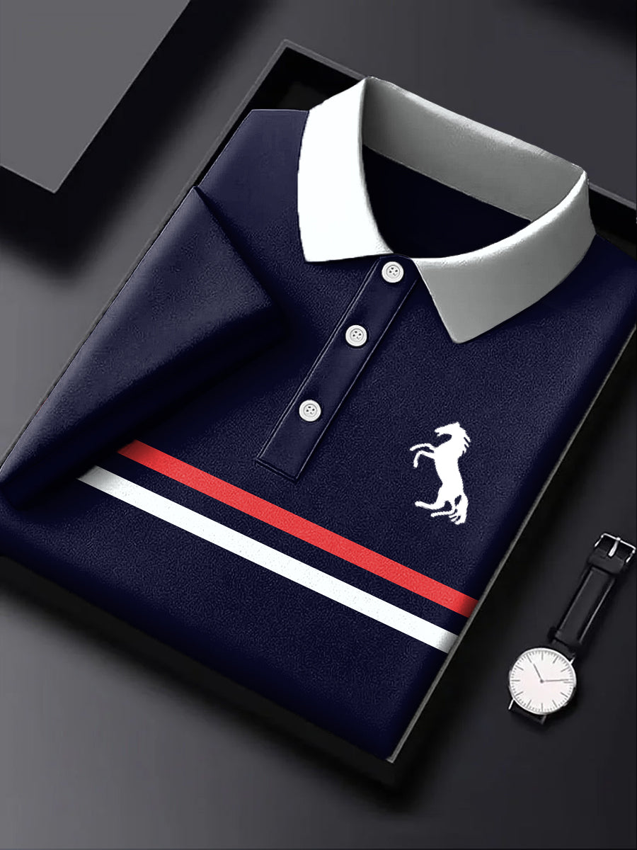 Ανδρική μόδα περιστασιακή επιχείρηση ριγέ Πόλο πουκάμιση