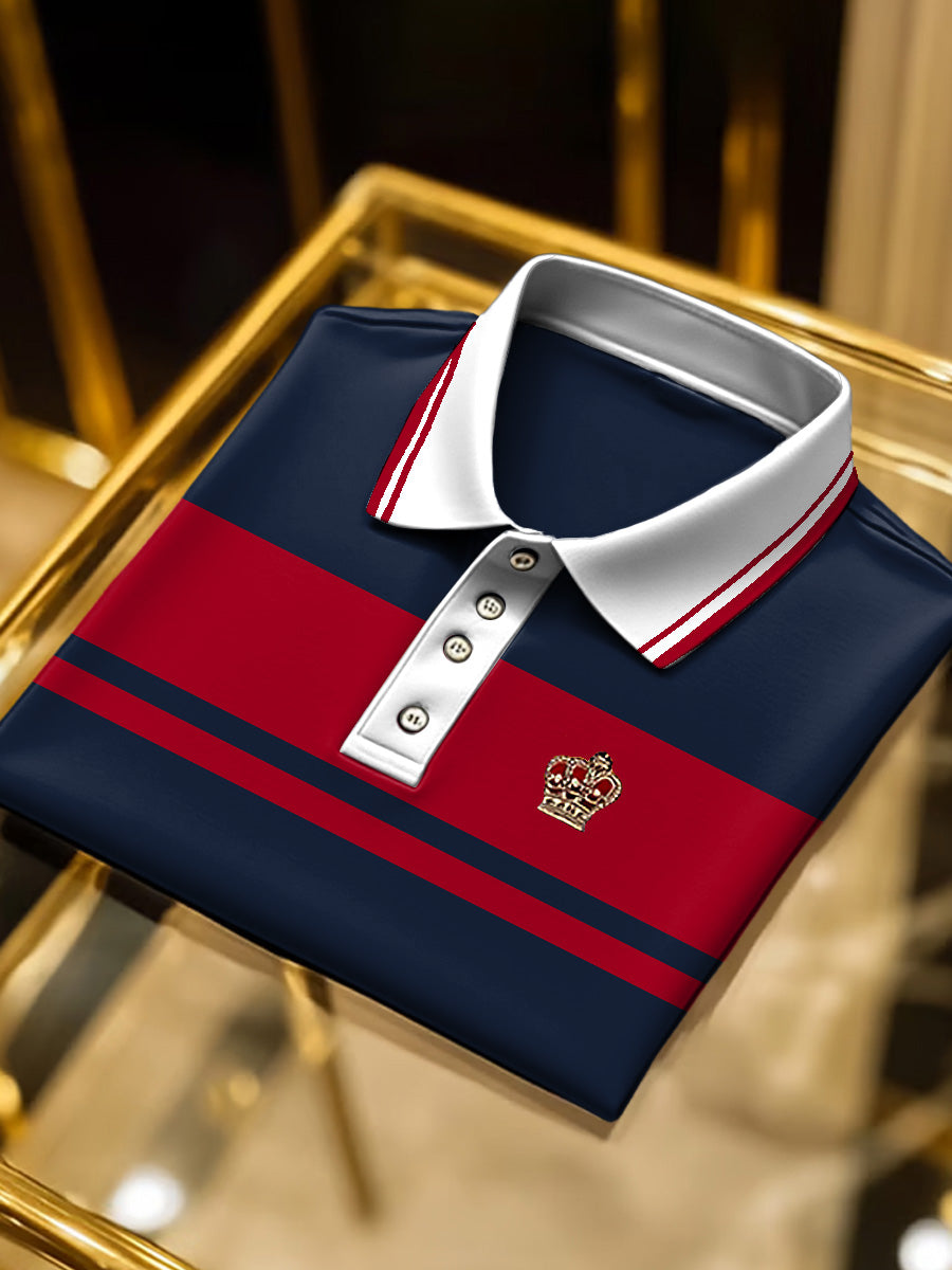 Ανδρικά Vintage Minimalist ριγέ πουκάμισο Πόλο