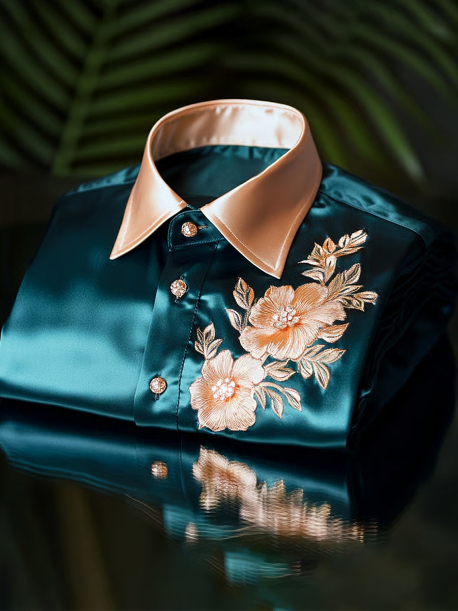 Ανδρική επιχείρηση πολυτελεία επιχειρηματικό στυλ μακριά μανίκι πουκάμιση