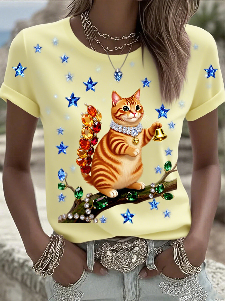 Γυναικείο καρκίνο του μαστού ζώο εκτύπωση βαμβάκι T-Shirt