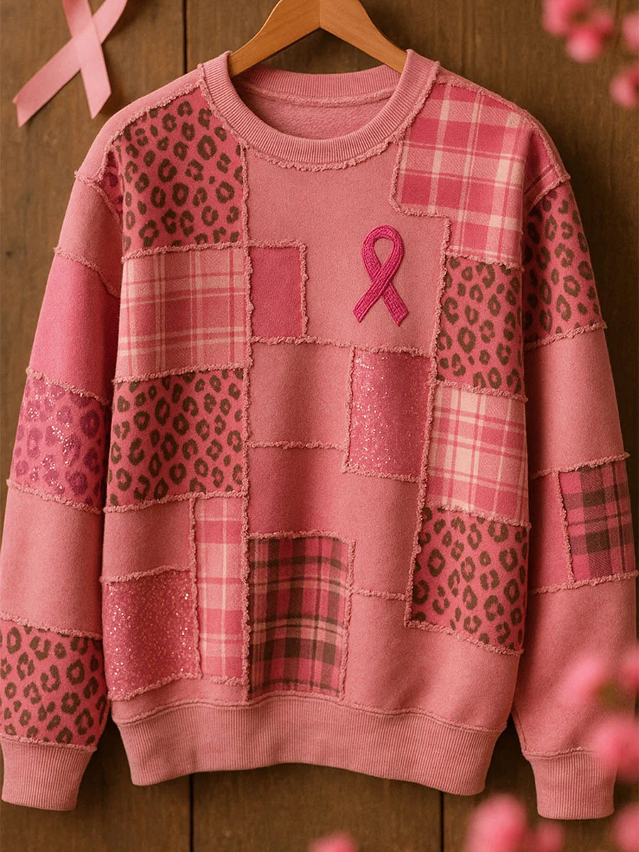 Γυναικείο Retro φροντίδα στήθους Εκτύπωση άνεση περιστασιακή πουλόβερ.