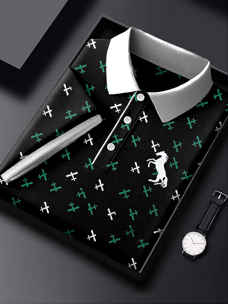 Ανδρικά αερομεταφορέα Γεωμετρική Επιχειρηματική Πόλο πουκάμιση