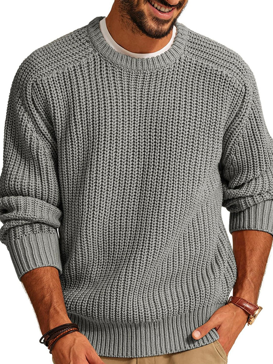 Ανδρικό Vintage-Style χαλαρωμένο-Fit Crewneck πουλόβερ Χαλαρωμένος