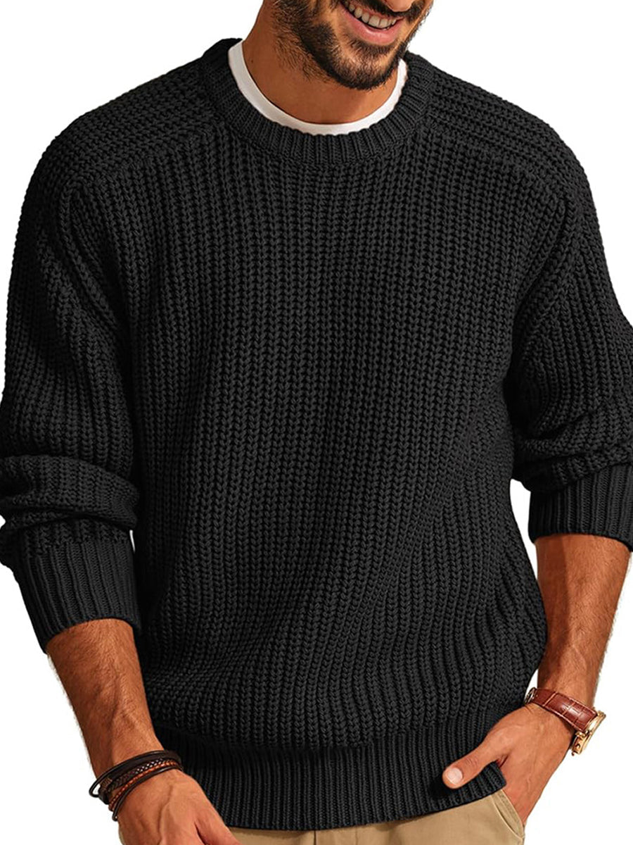 Ανδρικό Vintage-Style χαλαρωμένο-Fit Crewneck πουλόβερ Χαλαρωμένος