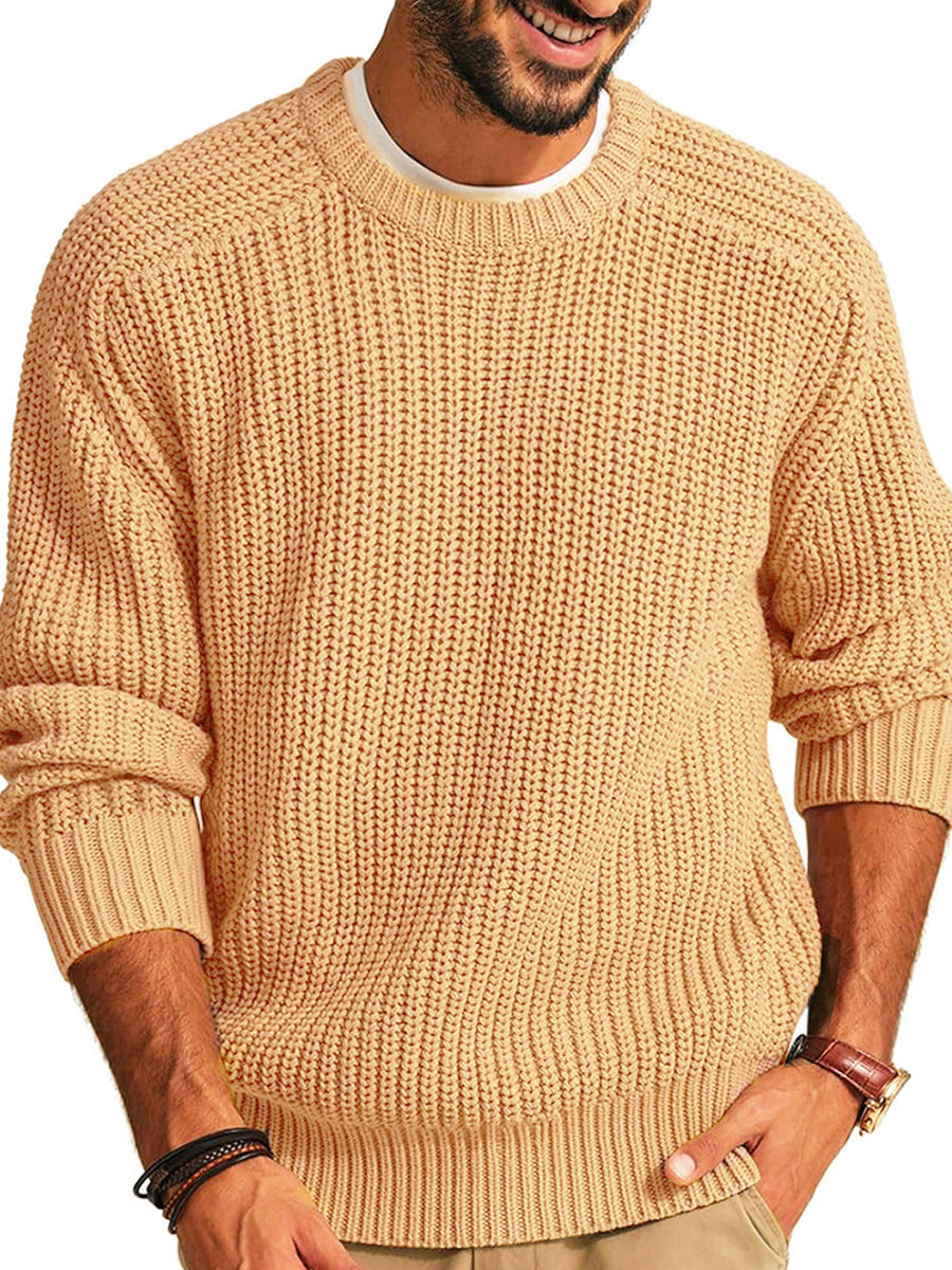 Ανδρικό Vintage-Style χαλαρωμένο-Fit Crewneck πουλόβερ Χαλαρωμένος