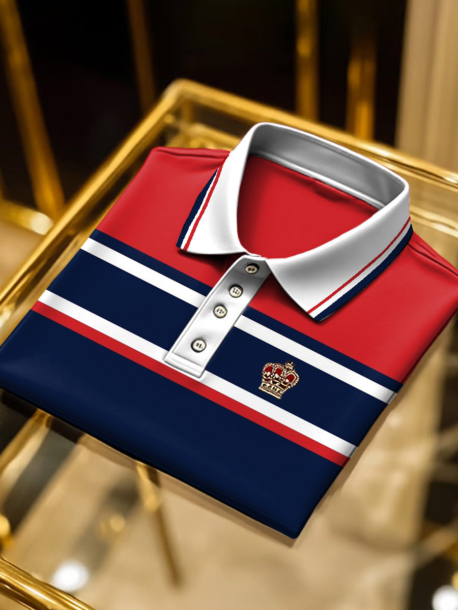 Ανδρικά κόκκινο και μπλε χρώμα Vintage Πόλο πουκάμιση