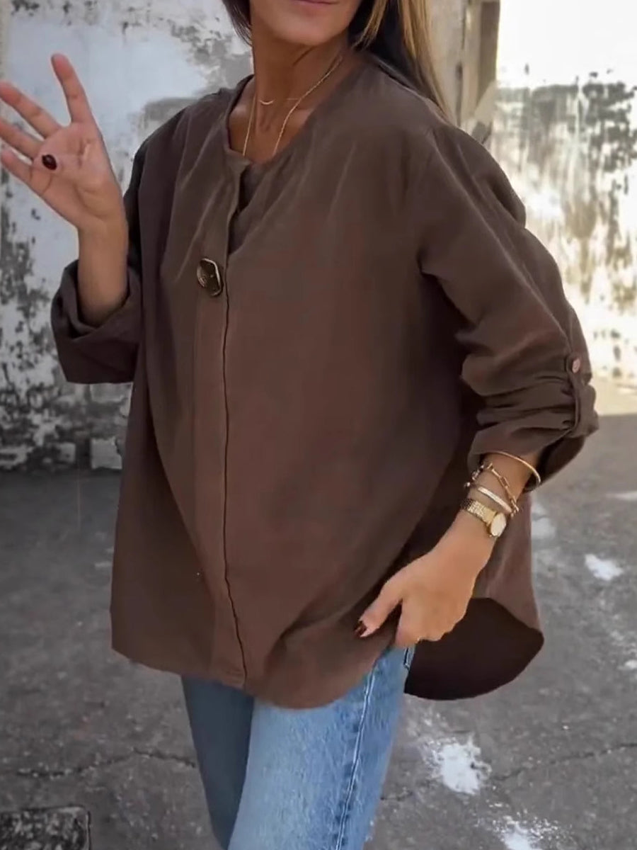 Γυναικείο Vintage κορδόνι V-λαιμό μακρυμάνικο πάνω μανίκι