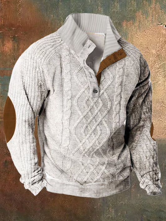 Ανδρικά Retro Casual μόδα τυπωμένα μακριά μανίκι κορυφαίο