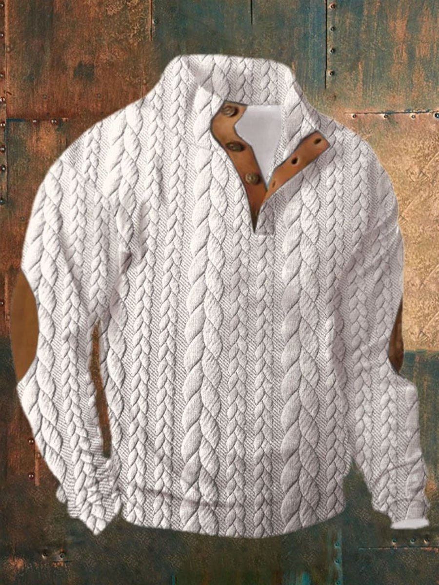 Ανδρικά Retro Casual μόδα τυπωμένα μακριά μανίκι κορυφαίο