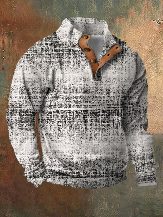 Ανδρικά Retro Casual μόδα τυπωμένα μακριά μανίκι κορυφαίο