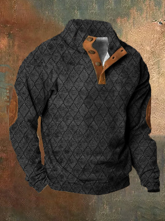 Ανδρικά Retro Casual μόδα τυπωμένα μακριά μανίκι κορυφαίο