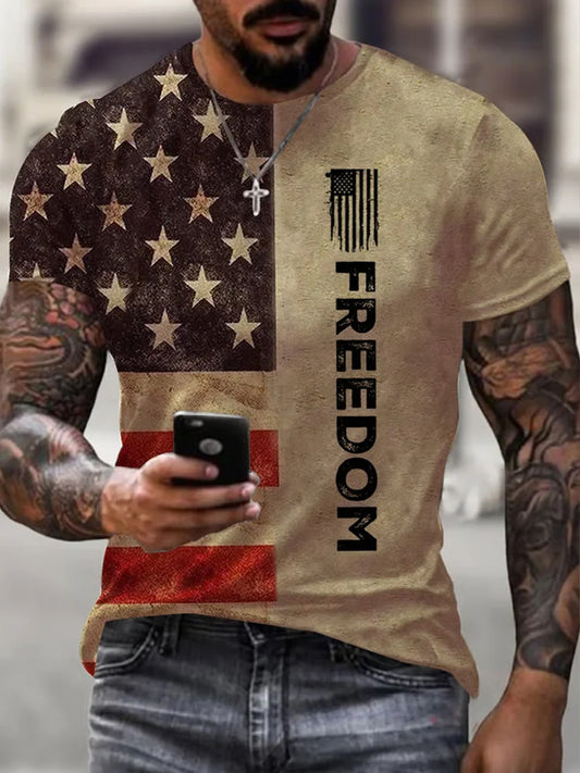 Ανδρική Εμφάνιση Charlie Kirk Αμερικανική σημαία Αναμνηστικό T-Shirt
