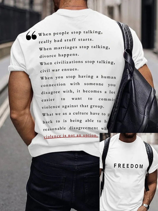 Ανδρική Εμφάνιση Charlie Kirk Αμερικανική σημαία Αναμνηστικό T-Shirt