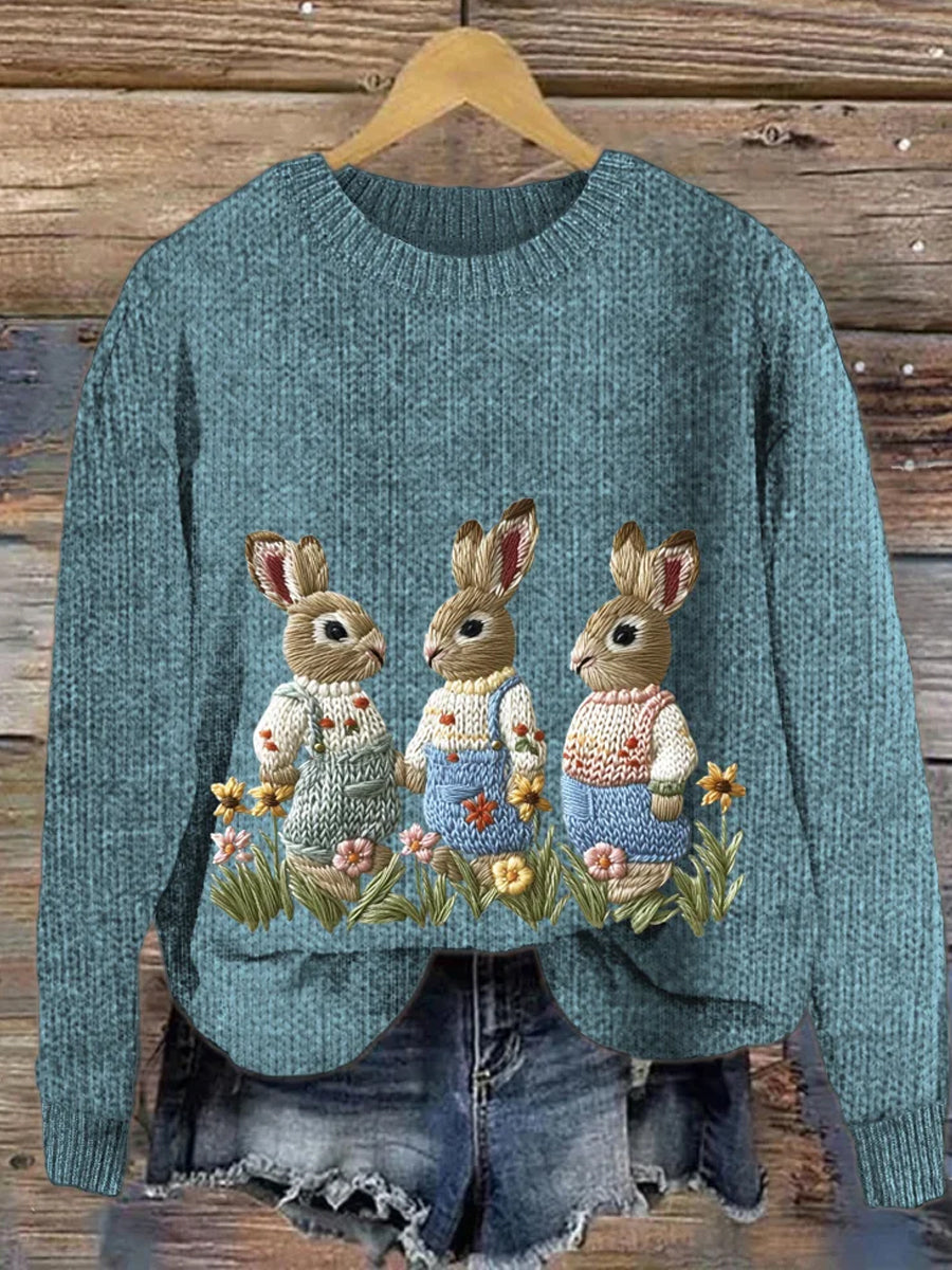 Γυναικείο Vintage ζώα εκτύπωση άνεση περιστατικό πουλόβερ άνετα