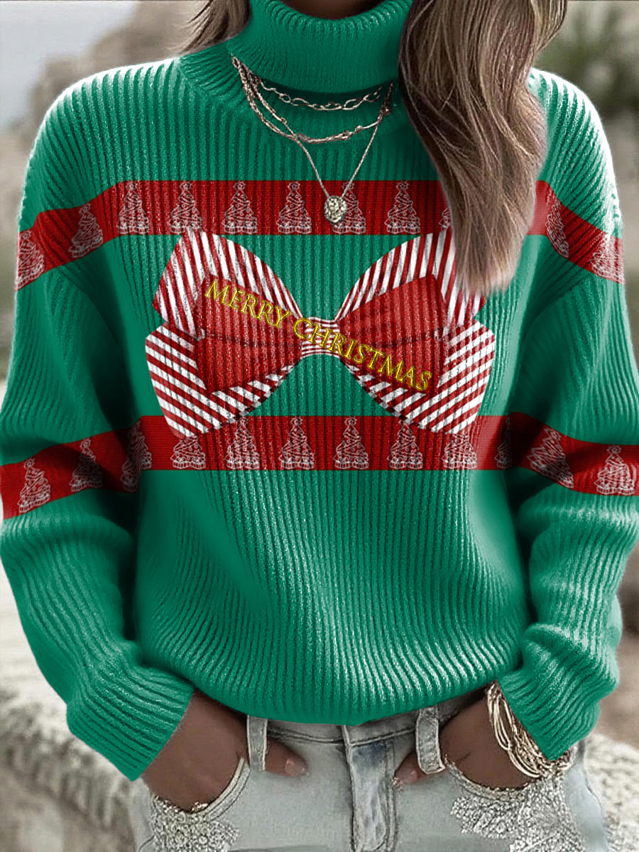 Γυναίκες Πράσινο Χριστουγεννιάτικο τόξο Jumper ζιβάγκο