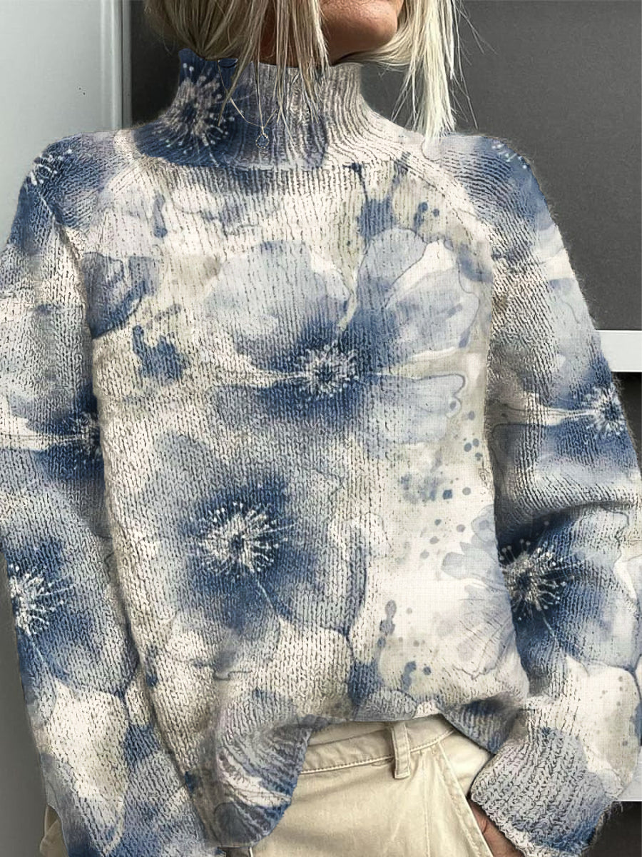 Γυναικεία Retro Αφηρημένη μελάνι αρωματική ζιβάκι πουλόβερ Τέχνης