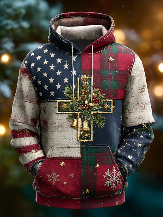 Ανδρικά Retro Χριστούγεννα εκτύπωση Casual Hoodie