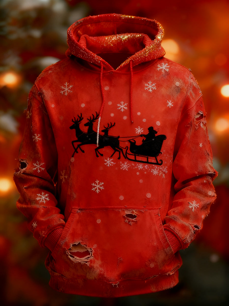 Ανδρικά Retro Χριστούγεννα εκτύπωση Casual Hoodie