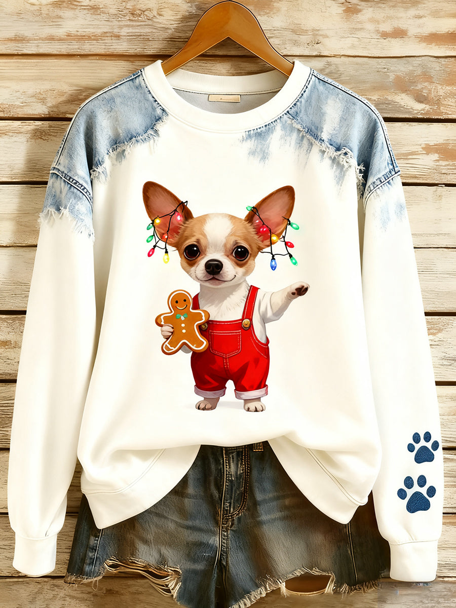 Γυναικείο Vintage Art ζώο Εκτύπωση Άνετο πλεκτό πουλόβερ πουλόβερ