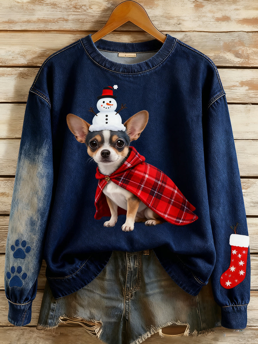 Γυναικείο Vintage Art ζώο Εκτύπωση Άνετο πλεκτό πουλόβερ πουλόβερ