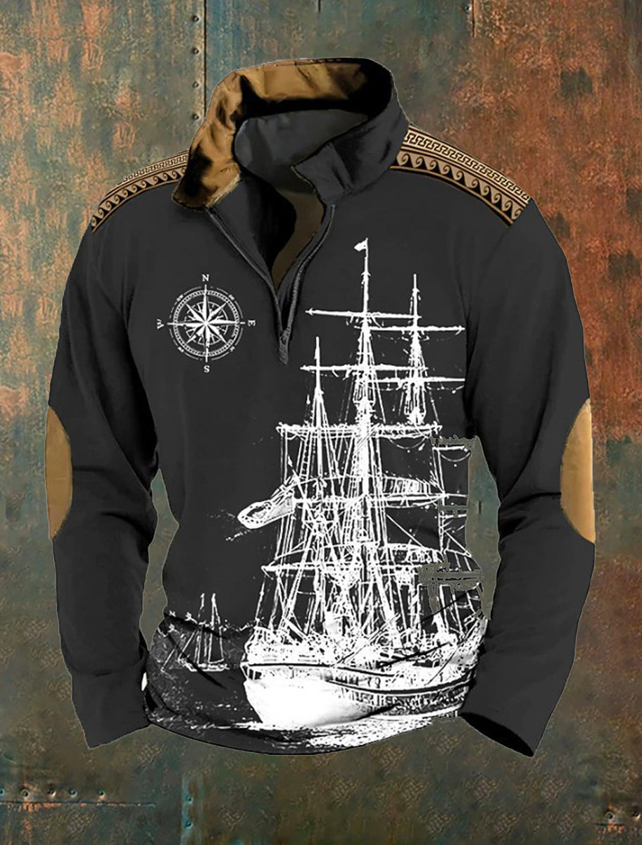 Ανδρικά Retro Δυτική Τέχνη Εκτύπωση περιστασιακό κορυφαίο