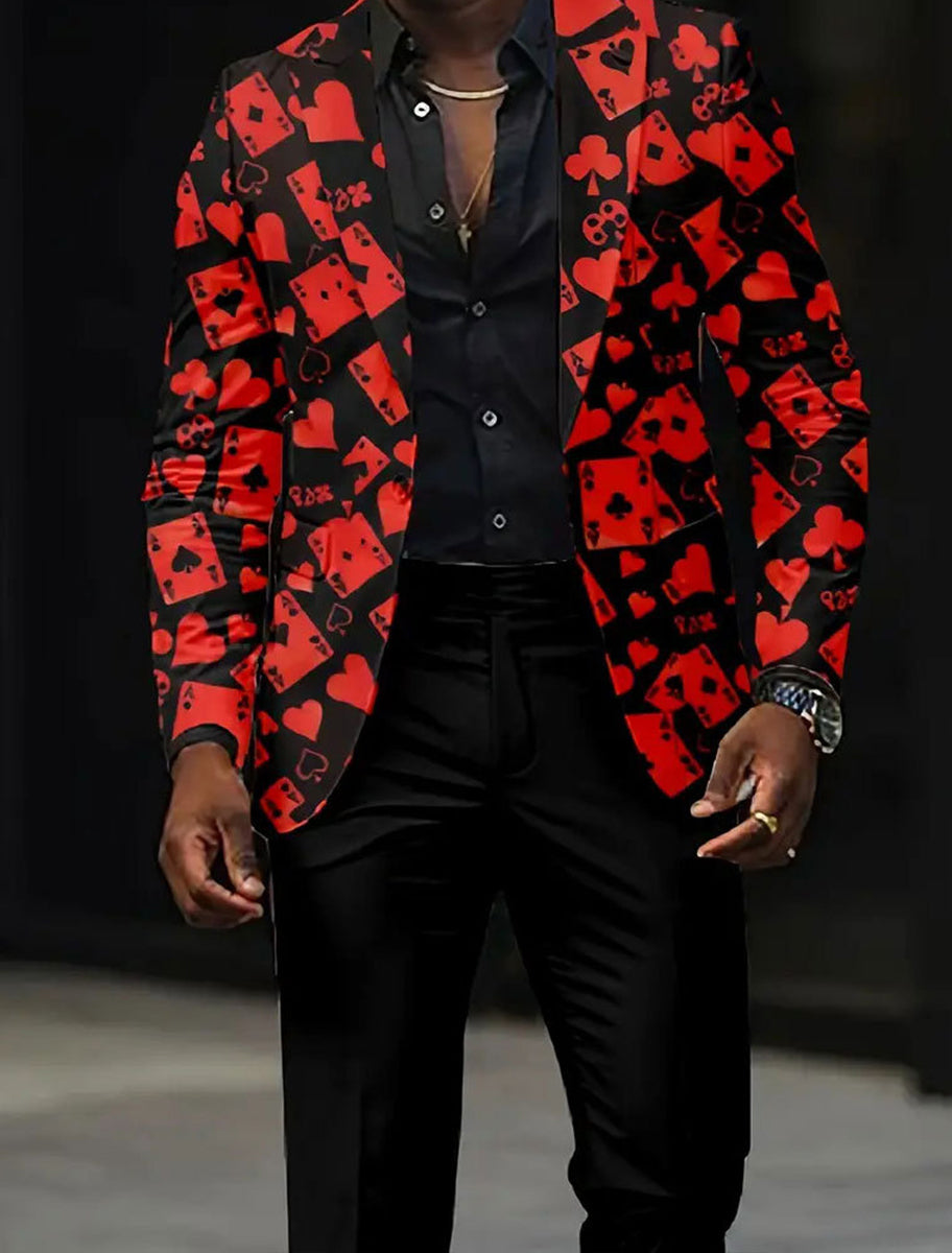 Ανδρικά Retro Τέχνη Εκτύπωση Casual Blazer εκτύπωσης