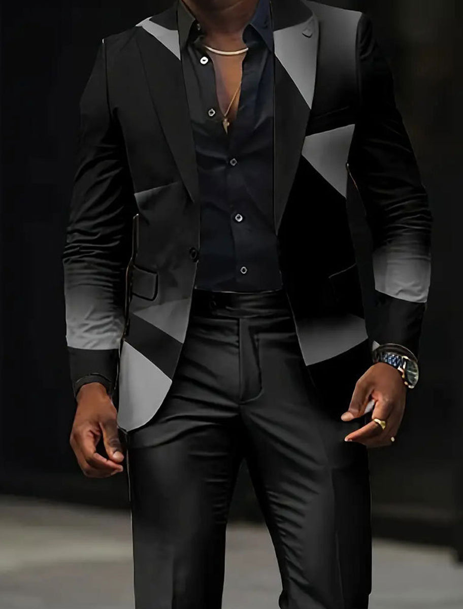 Ανδρικά Retro Τέχνη Εκτύπωση Casual Blazer εκτύπωσης