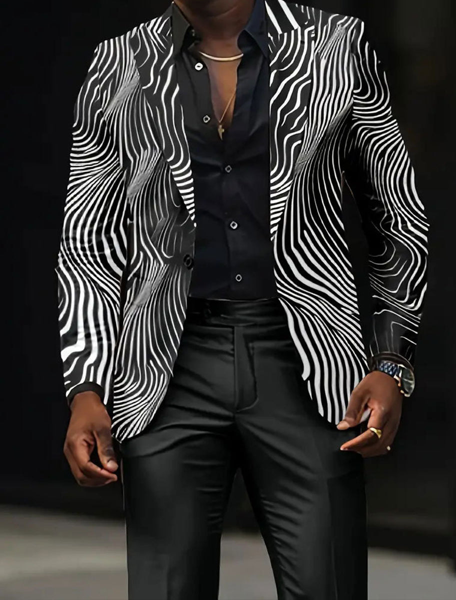 Ανδρικά Retro Τέχνη Εκτύπωση Casual Blazer εκτύπωσης