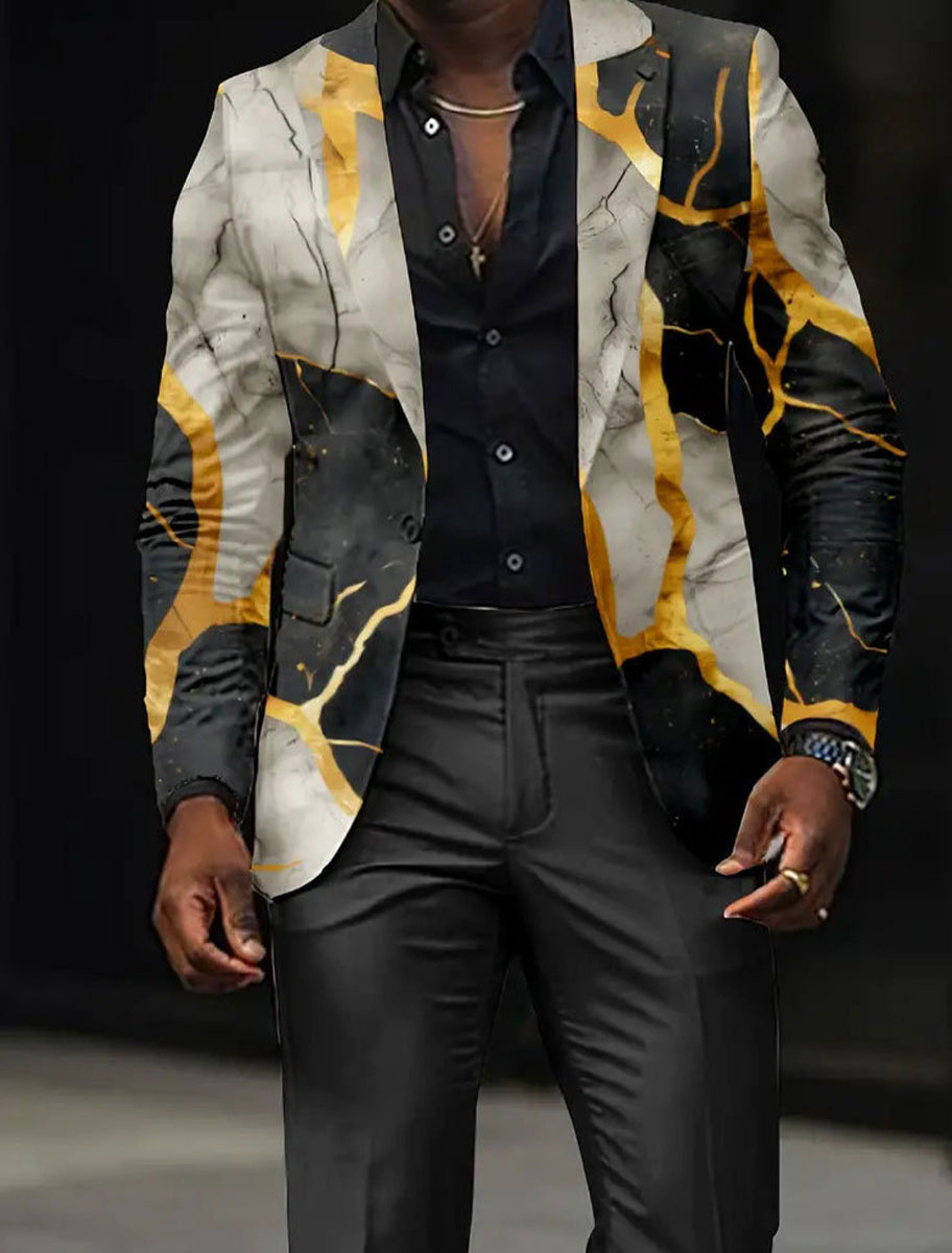 Ανδρικά Retro Τέχνη Εκτύπωση Casual Blazer εκτύπωσης