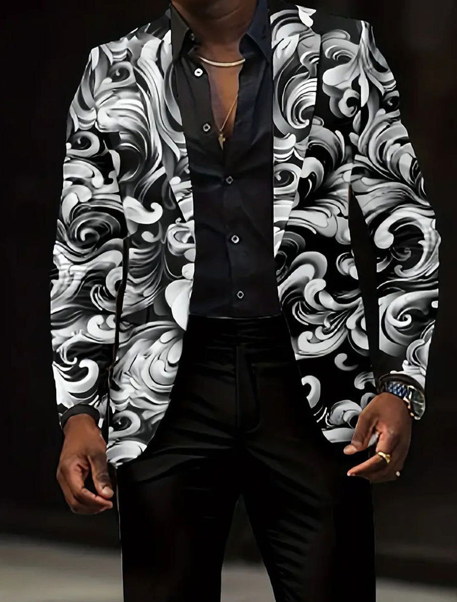 Ανδρικά Retro Τέχνη Εκτύπωση Casual Blazer εκτύπωσης
