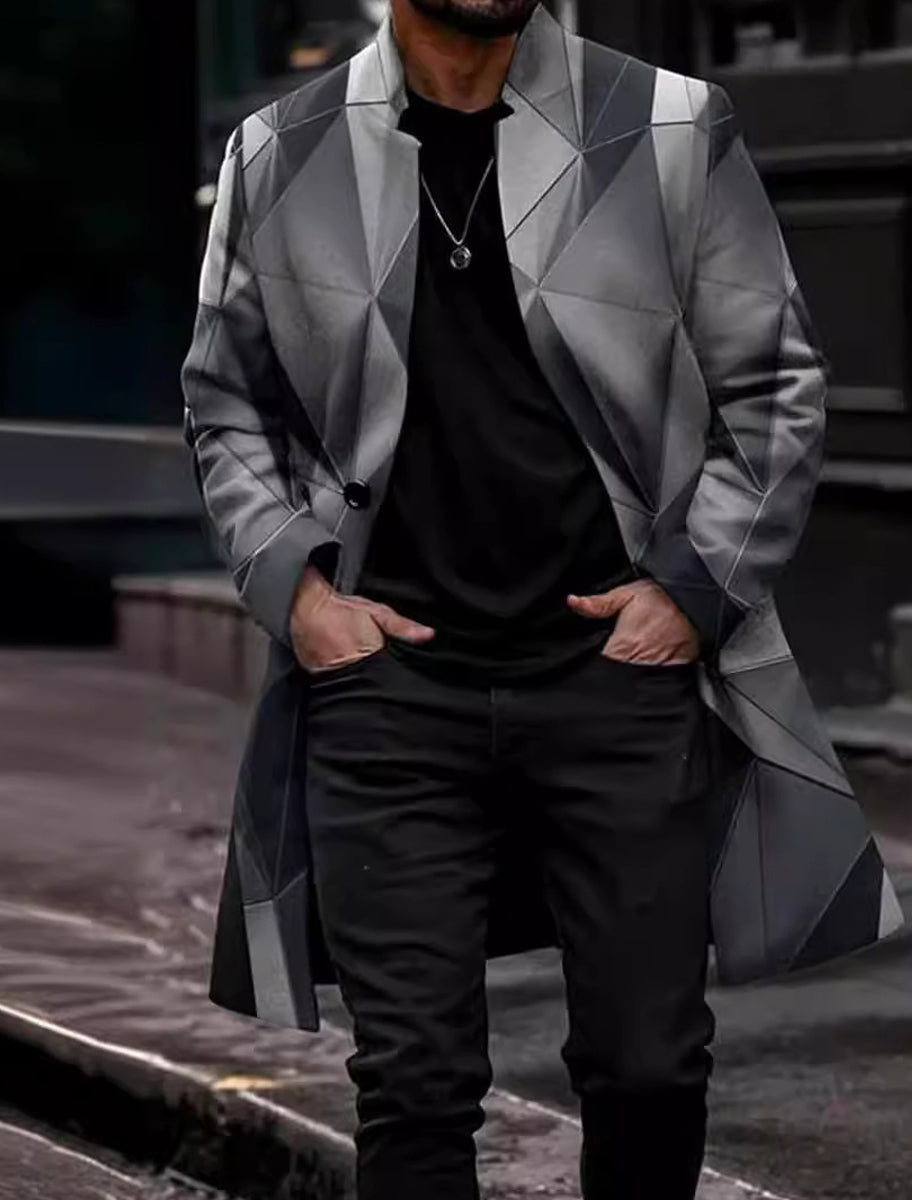 Ανδρική τέχνη εκτύπωση περιστασιακό μαλλί παλτό