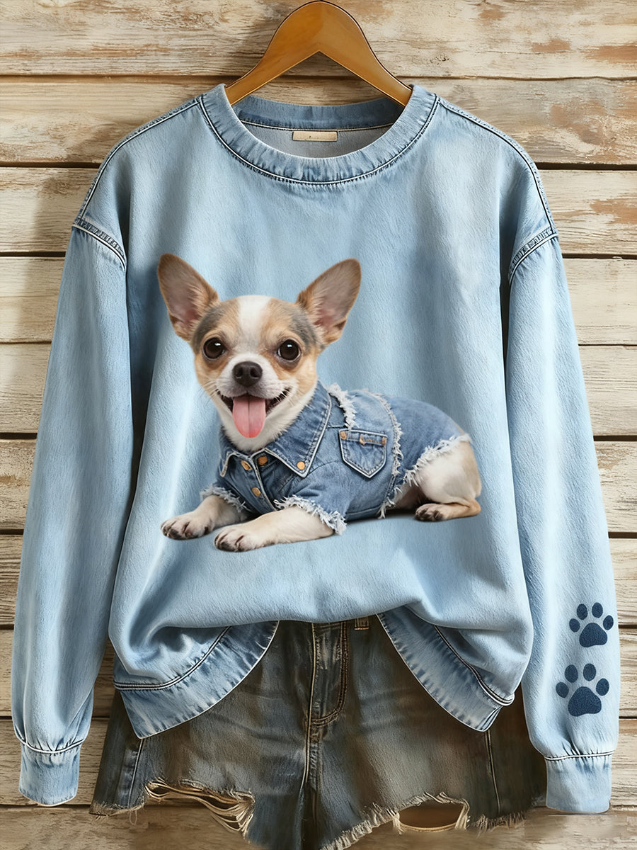 Γυναικείο Vintage τέχνη ζώο εκτύπωση άνεση πλεκτό κορυφή