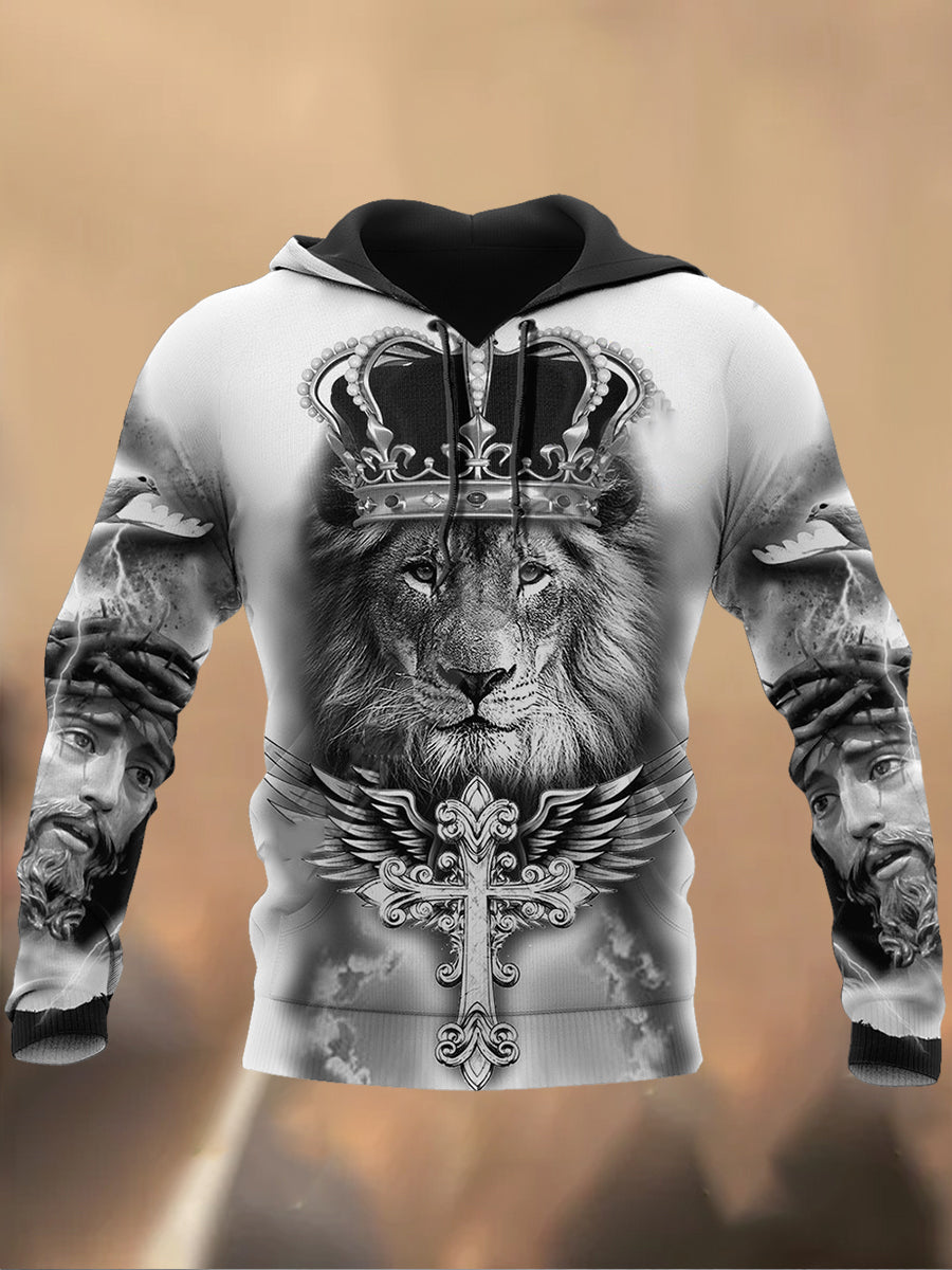 Ανδρικά Retro Τυπωμένα Καθαρό Φούτερ μπλούζα