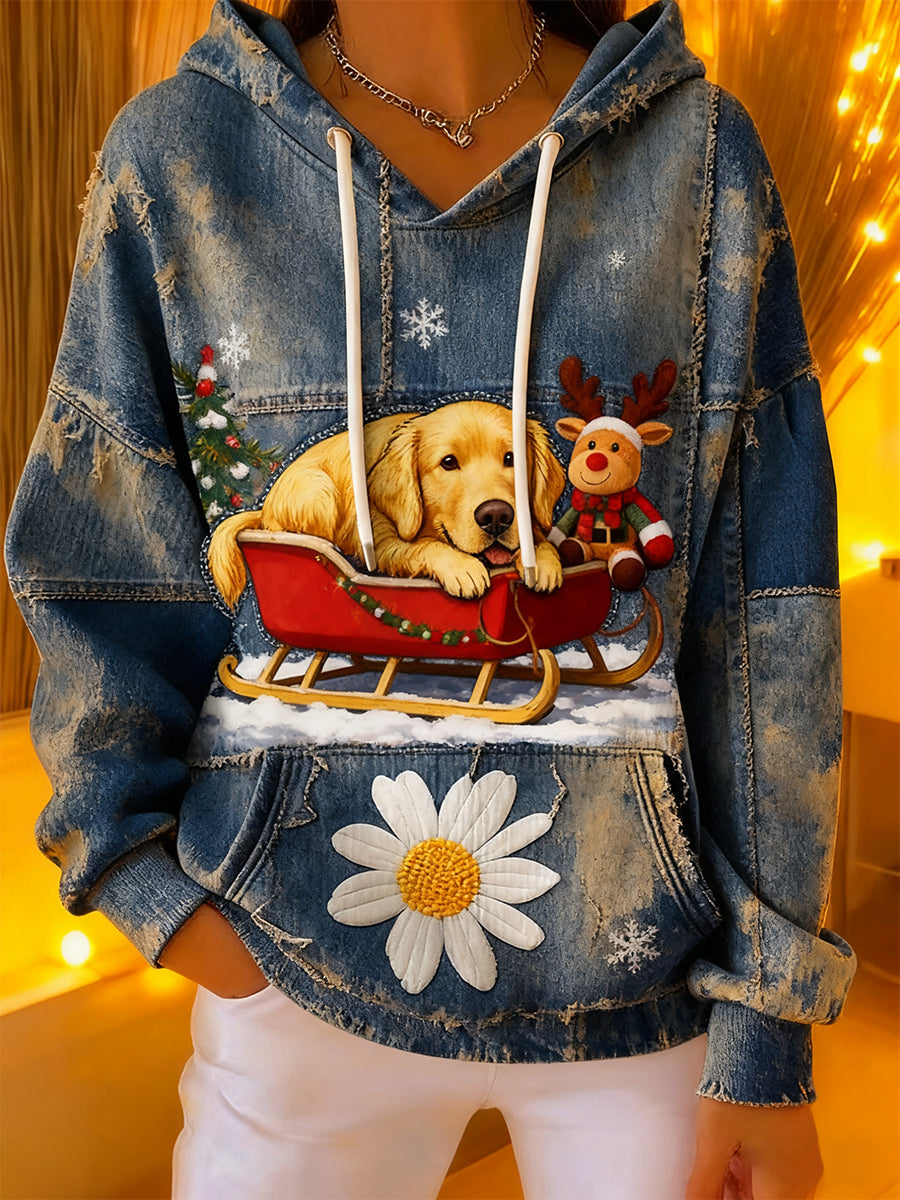 Γυναικείο Vintage ζώα Τέχνη Εκτύπωση περιστασιακό Retro Hoodie