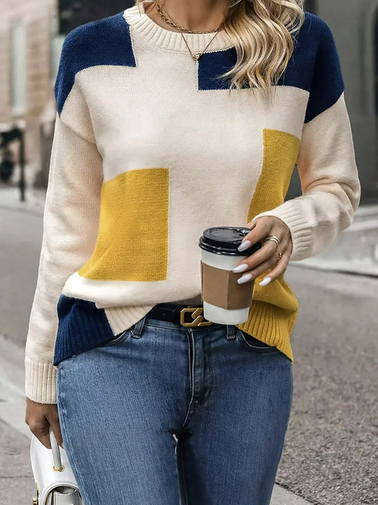 Γυναικείο Vintage Χριστούγεννα Τέχνη Εκτύπωση άνετο περιστασιακό πουλόβερ.