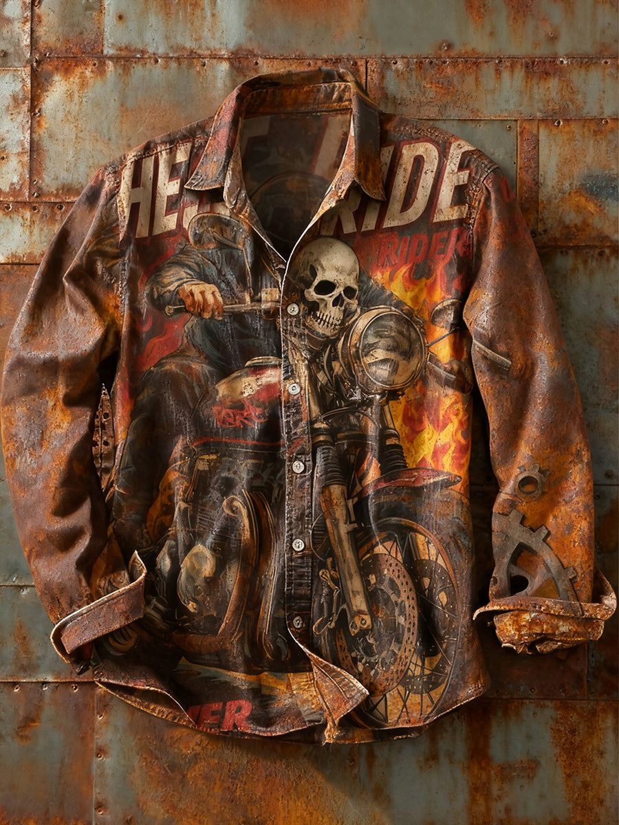 Ανδρικά Retro Αφηρημένη Τέχνη Εκτύπωση περίπτωση μακριά μανίκι πουκάμιση