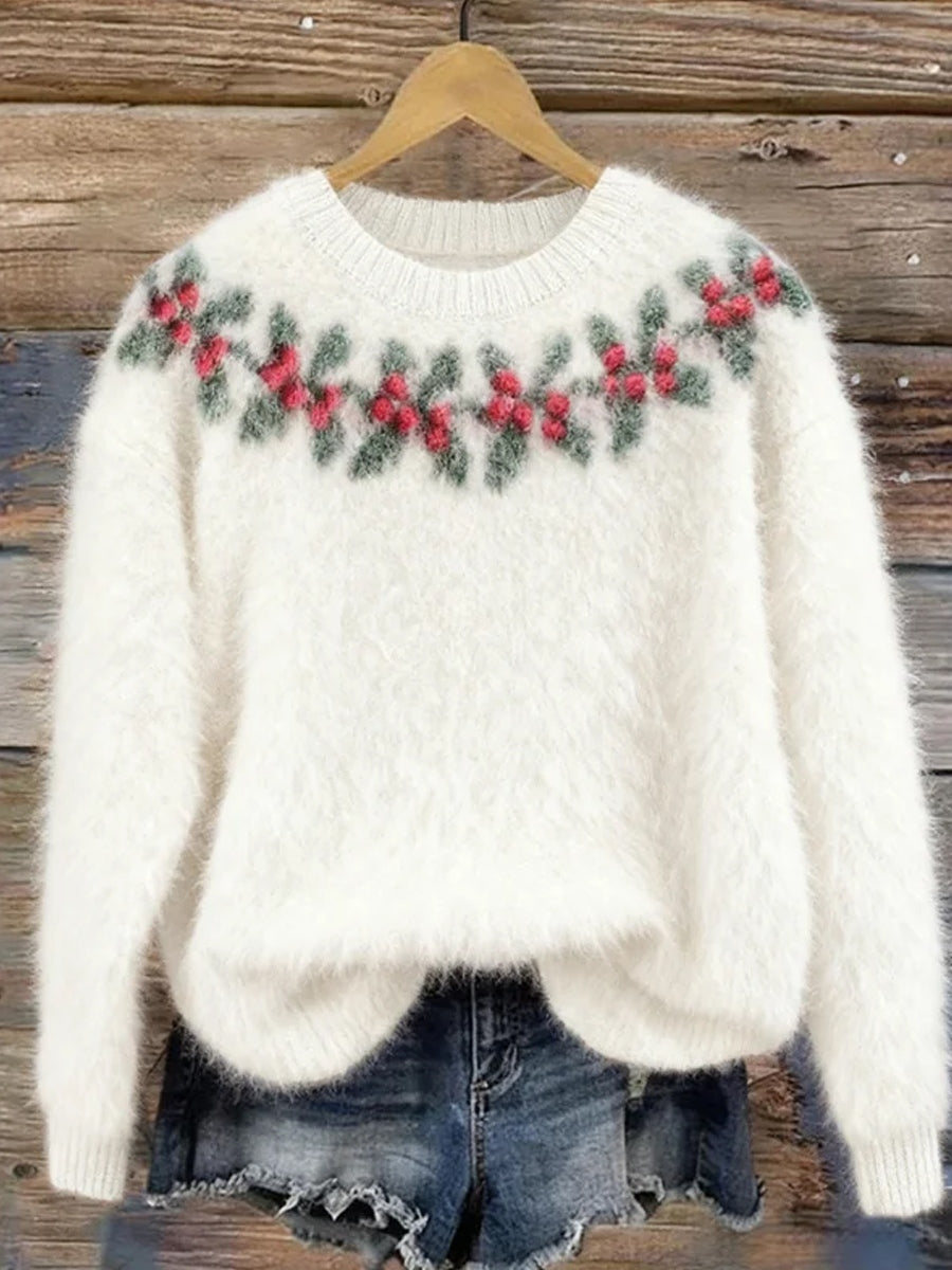 Γυναικείο Vintage Χριστουγεννιάτικη τέχνη Εκτύπωση Άνετο Φλανέλ Φλαντζιέρα