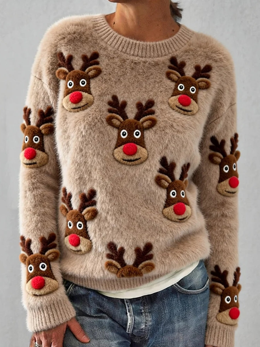 Γυναικείο Vintage Χριστουγεννιάτικη τέχνη Εκτύπωση Άνετο Φλανέλ Φλαντζιέρα