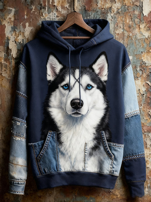 Unisex ζωική τέχνη εκτύπωση Casual Vintage Hoodie Hoodie