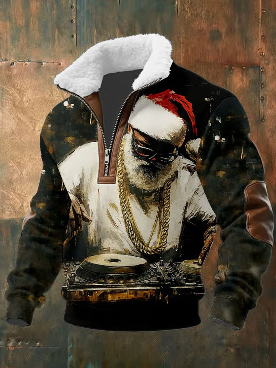 Ανδρικά Χριστούγεννα τέχνη πίστη περίεργο γούνινο κολάρο παχύ μούστος