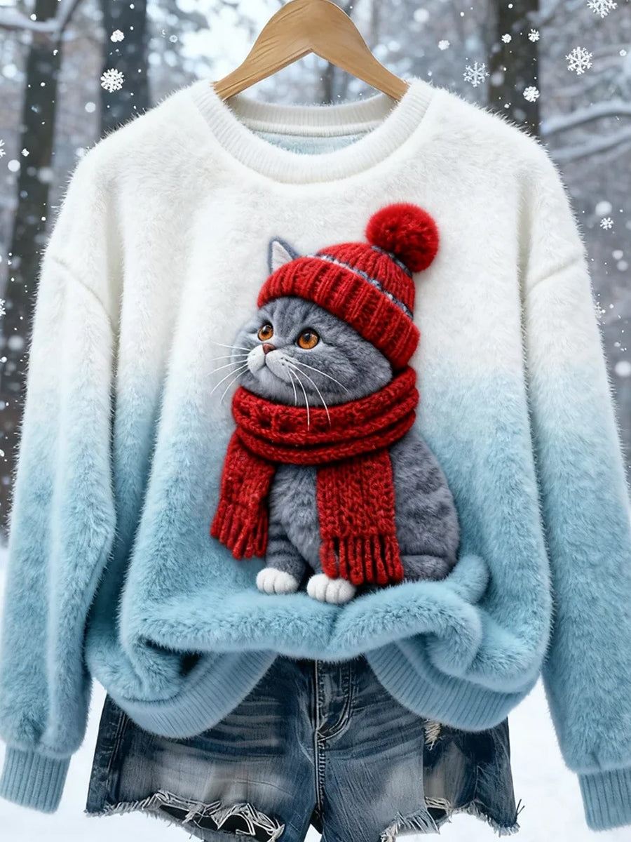 Γυναικεία Retro ζωική τέχνη εκτύπωση Casual Flannel κορυφαίο