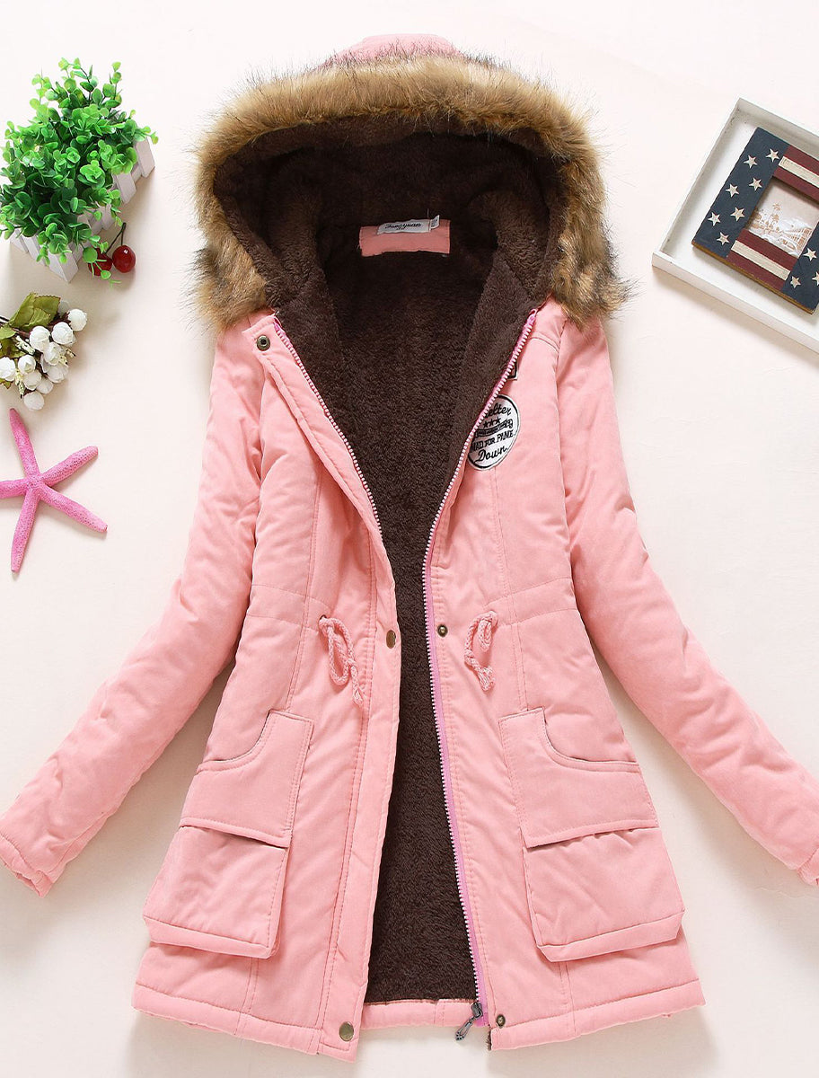 Γυναικείο Retro μεγάλο γούνινο γιακάλα αρνιού επένδυση παχύς χαλαρό παλτό